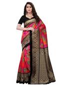 Multicolor Printed Art Silk Saree With Blouse