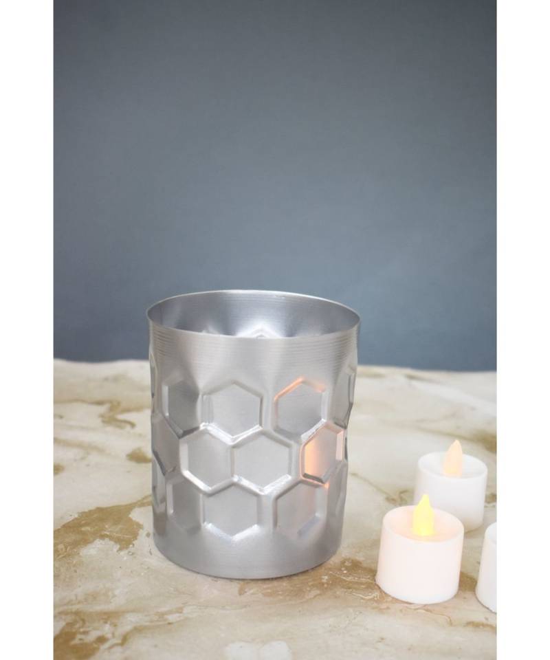 Color Palatte Honeycomb Planter -Silver