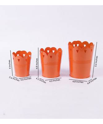 Color Palatte Orange Heart Planter Set 3
