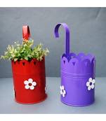 Color Palatte Hanging Planter - Red and Purple