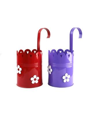Color Palatte Hanging Planter - Red and Purple 2