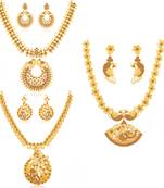 Brown pearl necklace-sets