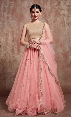 Tempting Baby Pink Party Wear lehenga 1