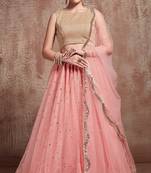 Tempting Baby Pink Party Wear lehenga