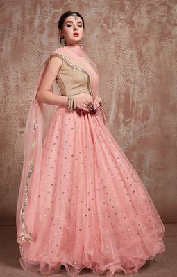 Tempting Baby Pink Party Wear lehenga 3