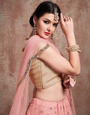 Tempting Baby Pink Party Wear lehenga 4