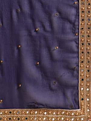 Blue woven georgette saree with blouse 4