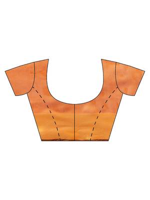 Orange woven art silk saree with blouse 3