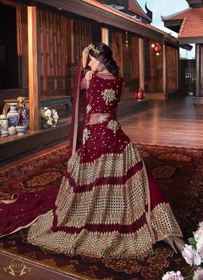 Maroon embroidered net salwar 2