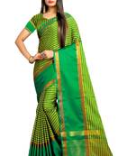 Green woven silk saree with blouse