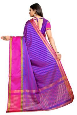 Pink woven silk saree with blouse 3