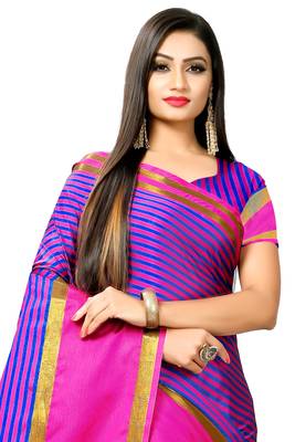 Pink woven silk saree with blouse 4