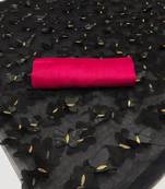 Black embroidered super net saree with blouse