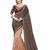 Off white embroidered georgette saree with blouse