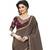 Off white embroidered georgette saree with blouse