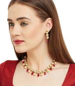 Maroon Kundan Necklace Set