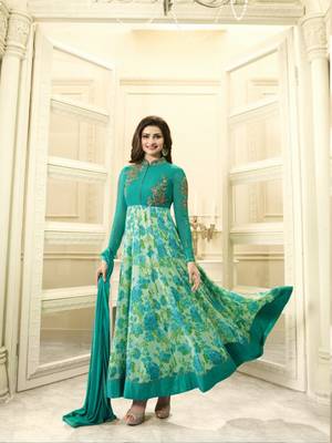 Light green embroidered georgette salwar 1