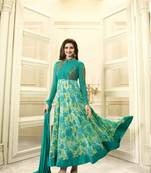 Light green embroidered georgette salwar