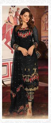Black embroidered georgette salwar 1