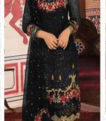 Black embroidered georgette salwar