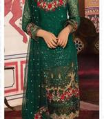 Green embroidered georgette salwar