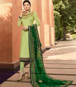 Light-green embroidered georgette salwar