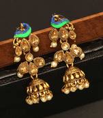 Green jhumkas