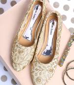 Women's Ethnic Beige Ballerinas