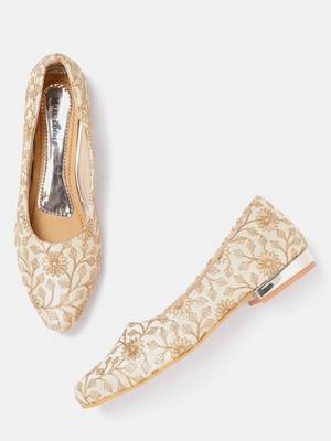 Women's Ethnic Beige Ballerinas 2