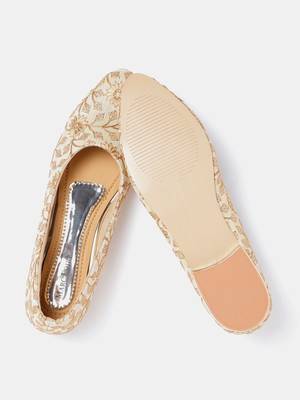 Women's Ethnic Beige Ballerinas 4