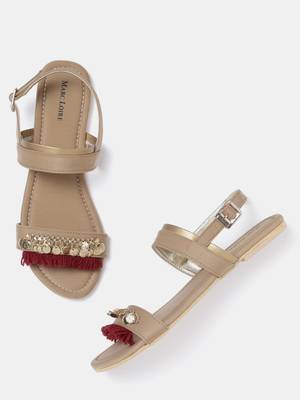 Women's Ethnic Golden Flats 2