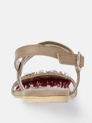 Women's Ethnic Golden Flats 5