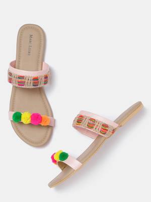 Women's Ethnic Pink Flats 2