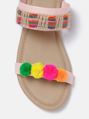 Women's Ethnic Pink Flats 6