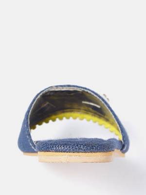 Women's Ethnic Navy Blue Flats 5