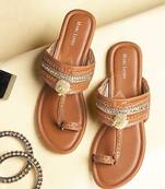 Women's Ethnic Tan Flats
