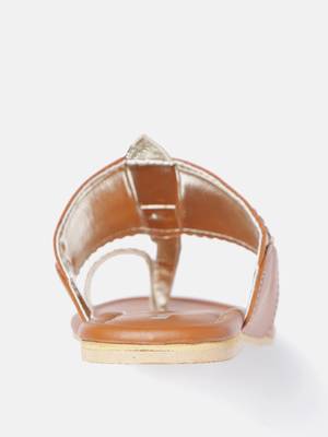 Women's Ethnic Tan Flats 5