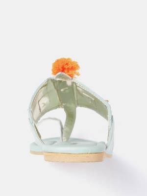 Women's Ethnic Green Flats 5
