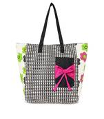 balck and white canvas bag