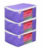 Atorakushon   Fabric Saree Cover Garments Wardrobe Organiser Pack of 3