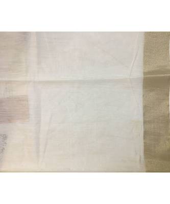 Cream Banarasi Cot Silk saree with blouse with zari saree with blouse 2