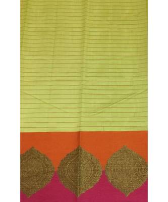 Green Banarasi Cot Silk saree with blouse with zari saree with blouse 2