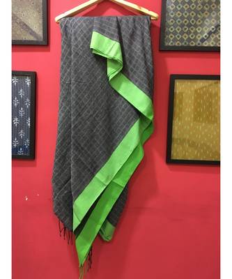 Grey Bengal Cotton Handloom saree with blouse 1