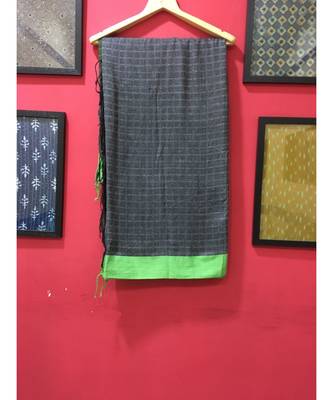 Grey Bengal Cotton Handloom saree with blouse 2