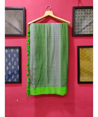 Grey Bengal cotton Handloom saree with blouse 3