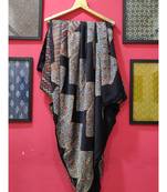 Black Modal Ajrakh Printed saree with blouse