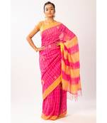 PInk Bengal Cotton Jamdaani saree with blouse