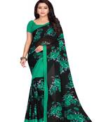 Green Printed Faux Georgette Saree With Blouse
