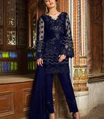 Navy Blue Designer Wedding Wear Pakistani Suit