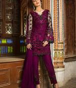 Purple Designer Wedding Wear Pakistani Suit